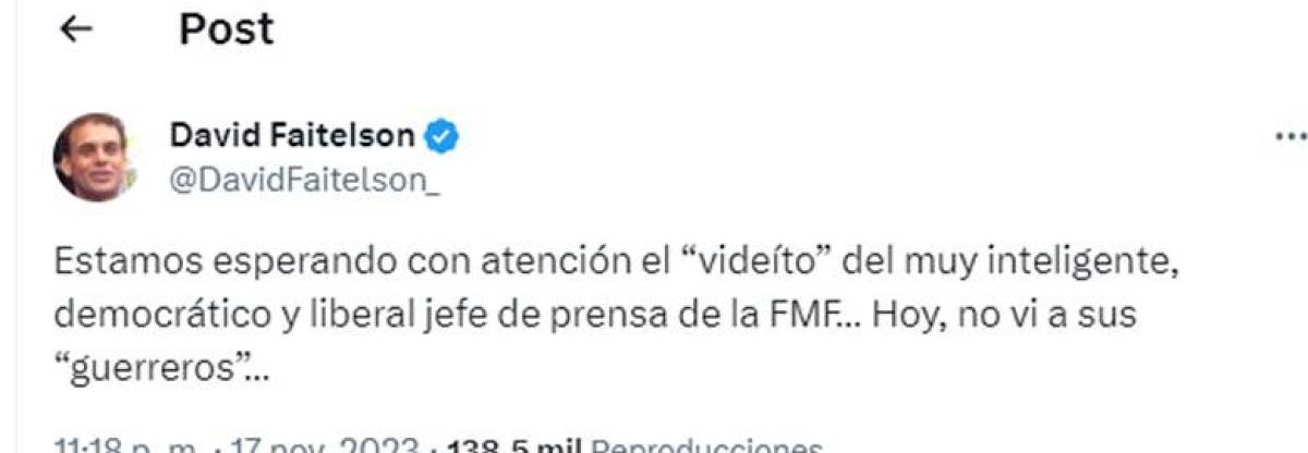 Faitelson lanzó críticas para los dirigentes de la Federación Mexicana de Fútbol evidenciando su molestia por la derrota ante Honduras. 
