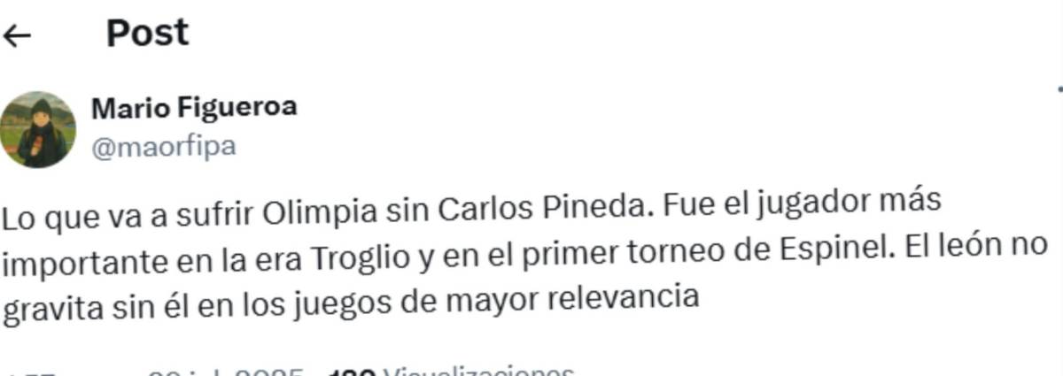 Mercado: Por esta sorprendente razón Carlos Pineda se va del Olimpia