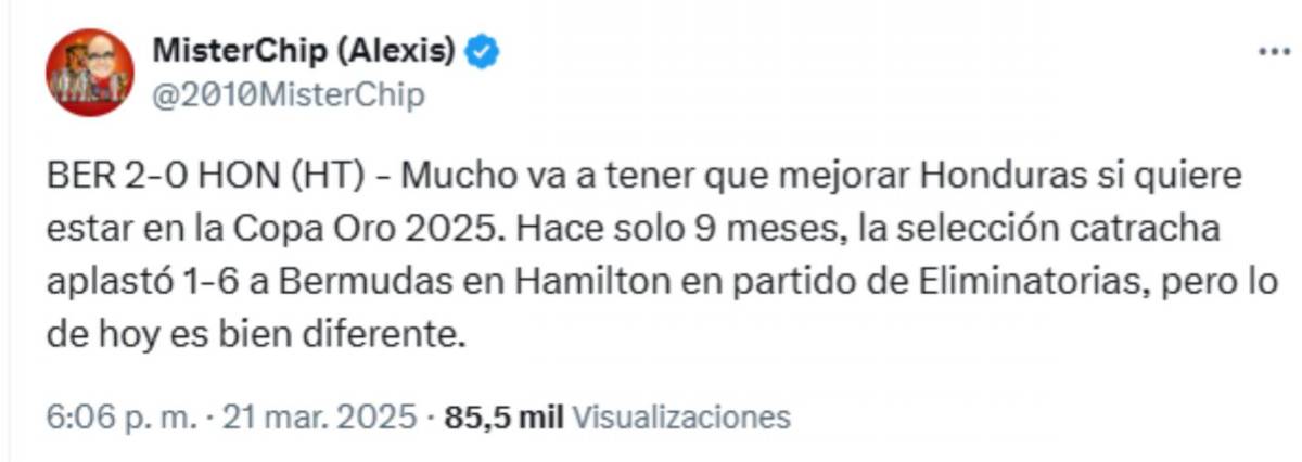 Bermudas vs Honduras: Famoso europeo le lanza advertencia a la H