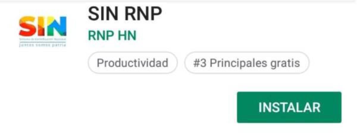 $!<b>1.</b> Descargar la app Sistema de Identificación Nacional (SIN RAP) , que está disponible en App Store y Play Store.