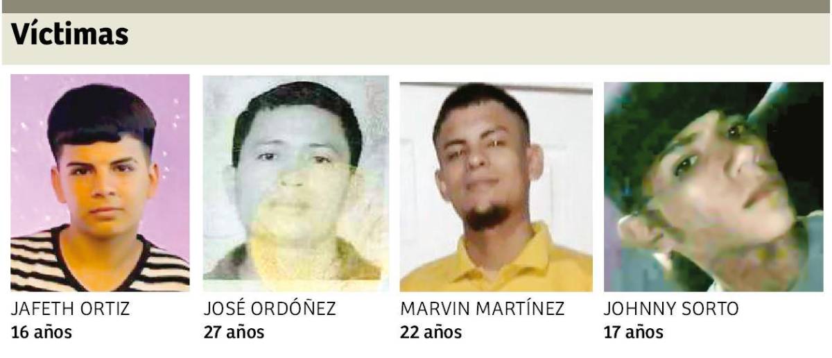Cuatro de las cinco víctimas.