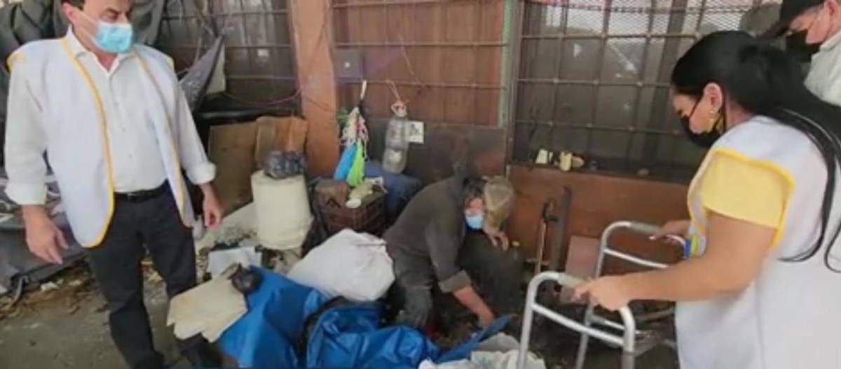 La imagen fue tomada el día que lo sacaron de la calle.