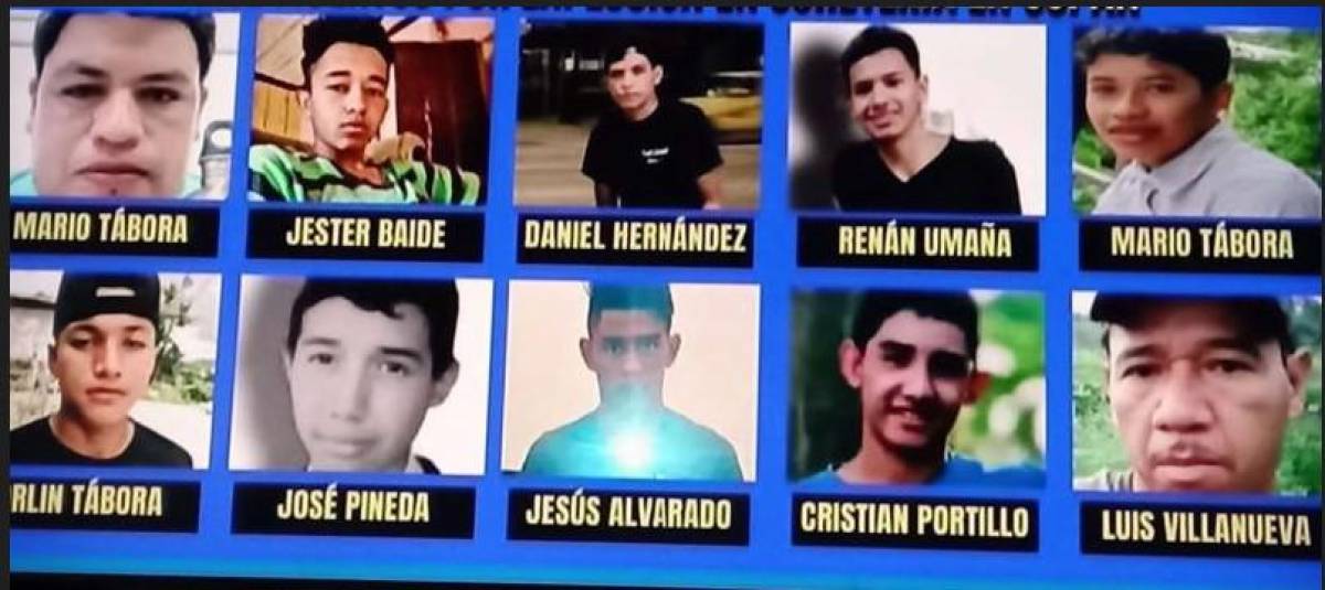 En el hecho murieron José Renán Umaña y Yesther Baide, ambos de 17 años. Mientras que en el Hospital de Occidente perecieron Orlin Adalid Álvarez (de 16), José Miguel Portillo Pineda (de 16), Mario Alberto Tábora Rivera (de 16), Jesús Isaías Martínez Alvarado (de 17) y Cristian Ariel Portillo (de 19). En el Hospital Escuela fallecieron Jaime Daniel García Hernández (de 22), Mario Rolando Tábora Aguilar (de 45) y Luis Alonso Villanueva (de 53).