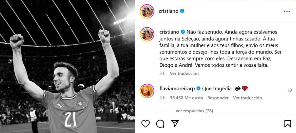 Cristiano Ronaldo deja desgarrador mensaje: Conmoción mundial tras muerte de Diogo Jota