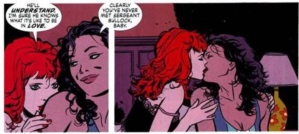 Batwoman: En 2006, reveló estar enamorada de la ex detective Renee Montoya. Los editores del cómic dijeron que incluyeron esta historia porque querían reflejar a la sociedad actual y a los fans. Su identidad se ha respetado y ese mismo elemento se incluyó en la serie de televisión del personaje, que fue interpretado por Ruby Rose.