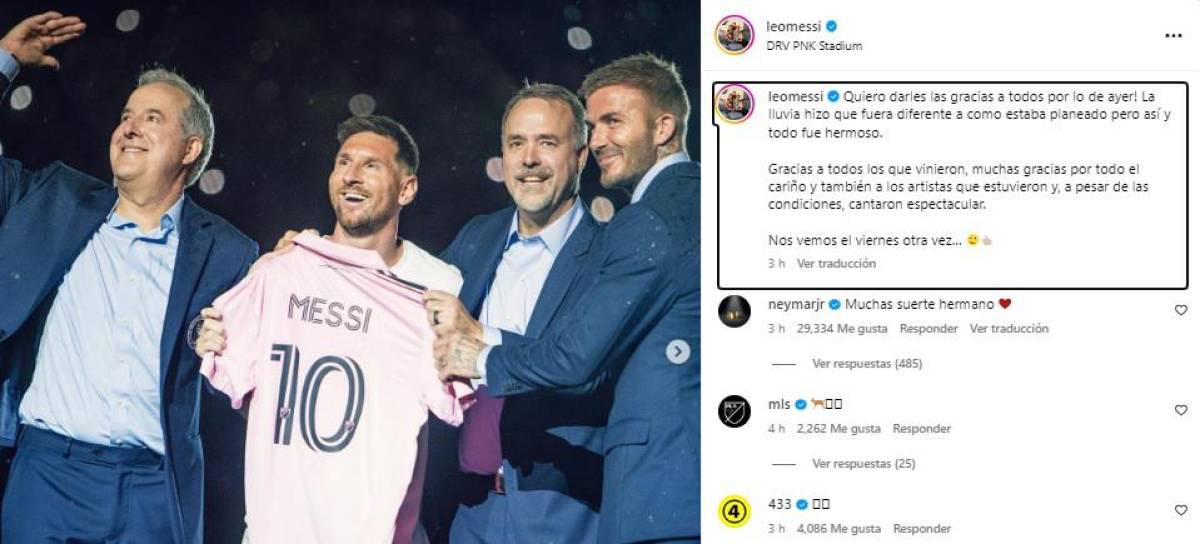 El mensaje de Messi en sus redes sociales, uno de los que le respondió fue Neymar.
