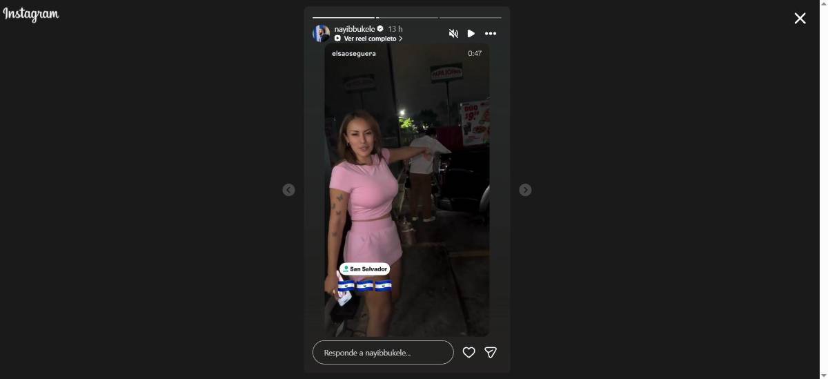 Bukele sorprende al compartir video de Elsa Oseguera en sus redes sociales