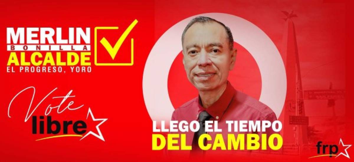 El abogado y maestro Merlin Bonilla Cruz es el precandidato a la alcaldía de El Progreso, Yoro, por el movimiento FRP del partido Libertad y Refundación (Libre).