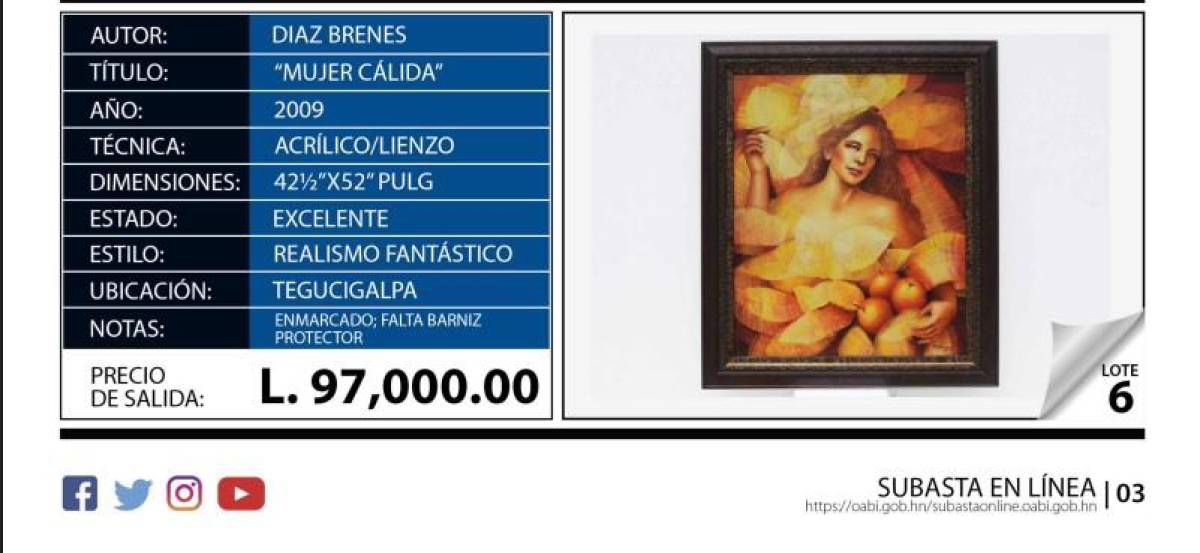 Las obras, como esta del nicaragüense Ernesto Díaz Brenes, tienen características de tamaño, técnica y estado distintas. 