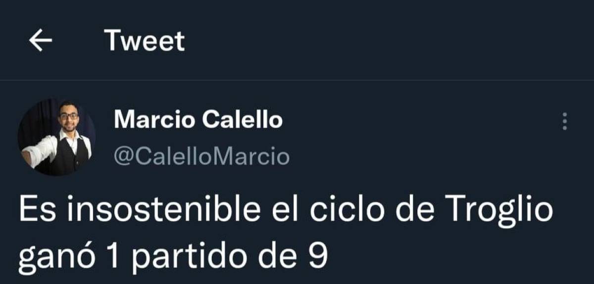 Pedro Troglio solo ha ganado un partido de nueve juegos disputados por lo que muchos indican que no debe continuar al frente de San Lorenzo.