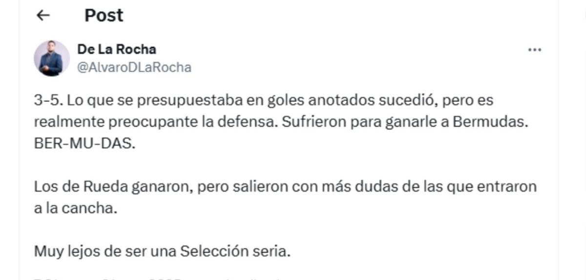 Bermudas vs Honduras: Famoso europeo le lanza advertencia a la H