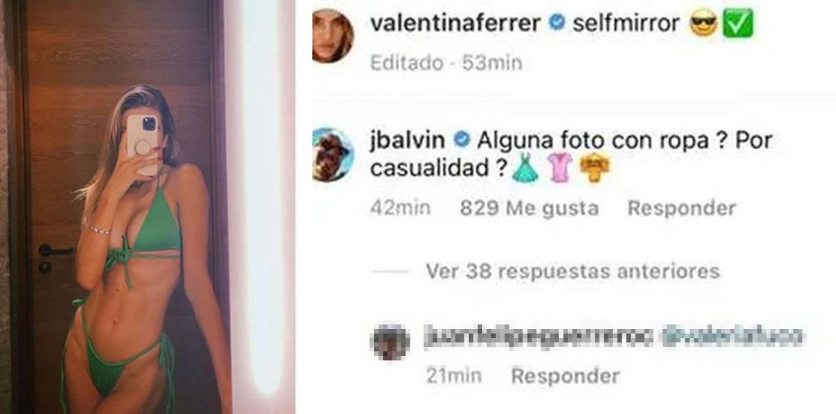 El polémico mensaje que J Balvin escribió en la foto de su novia, y que ya eliminó.
