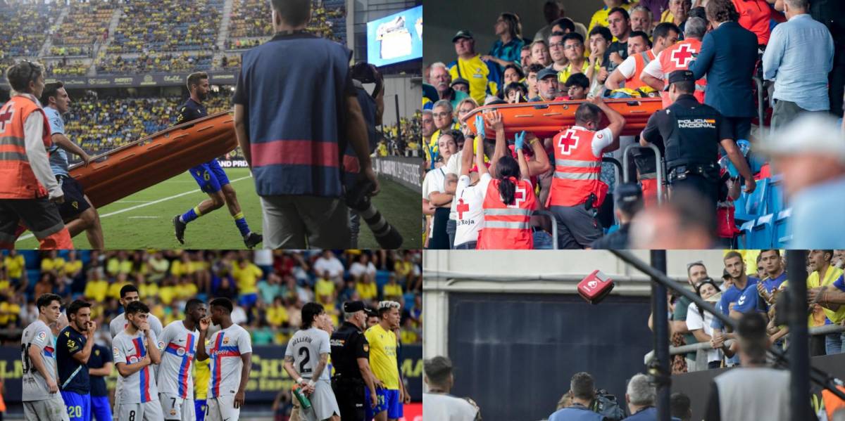 Un futbolista fue héroe: Las impactante imágenes de lo ocurrido en el Cádiz vs Barcelona