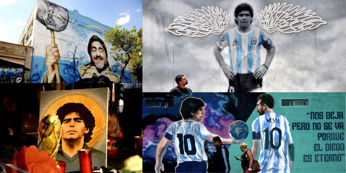 El mundo recuerda a Maradona, el gran ídolo del fútbol argentino. A un año de su muerte, su nombre hace eco mundial. Sus “fieles” lo honran. 