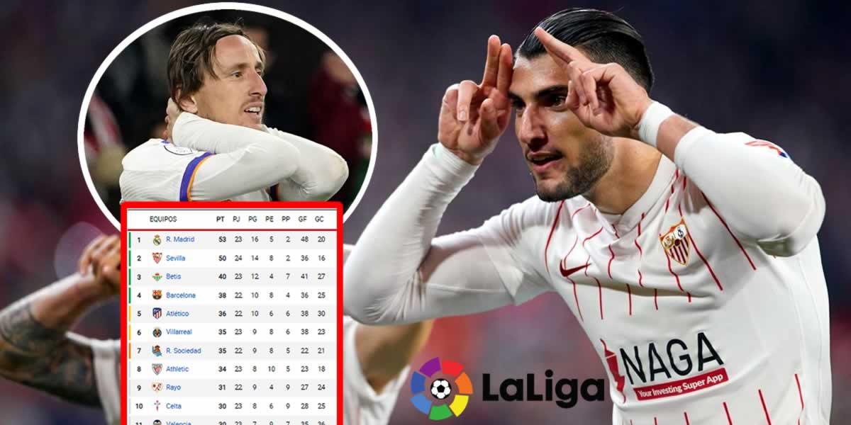 Sevilla gana y presiona al Real Madrid: se puso a tres puntos del líder en la tabla de Liga Española