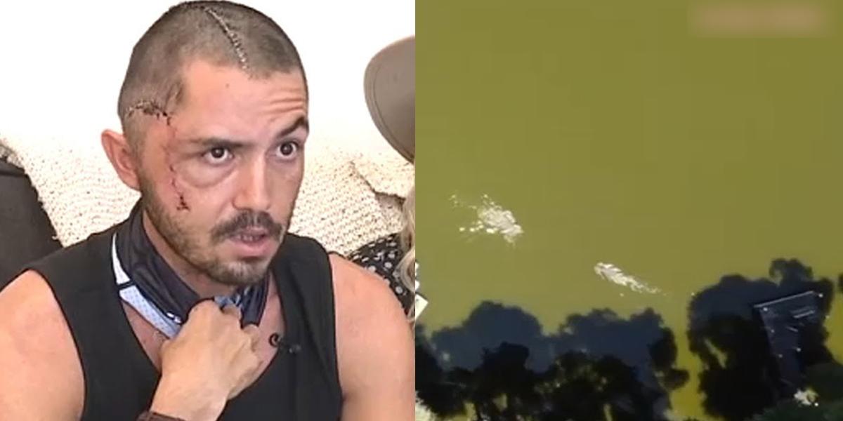 Video viral: Colombiano es atacado por un caimán en un lago en EEUU y queda grabado