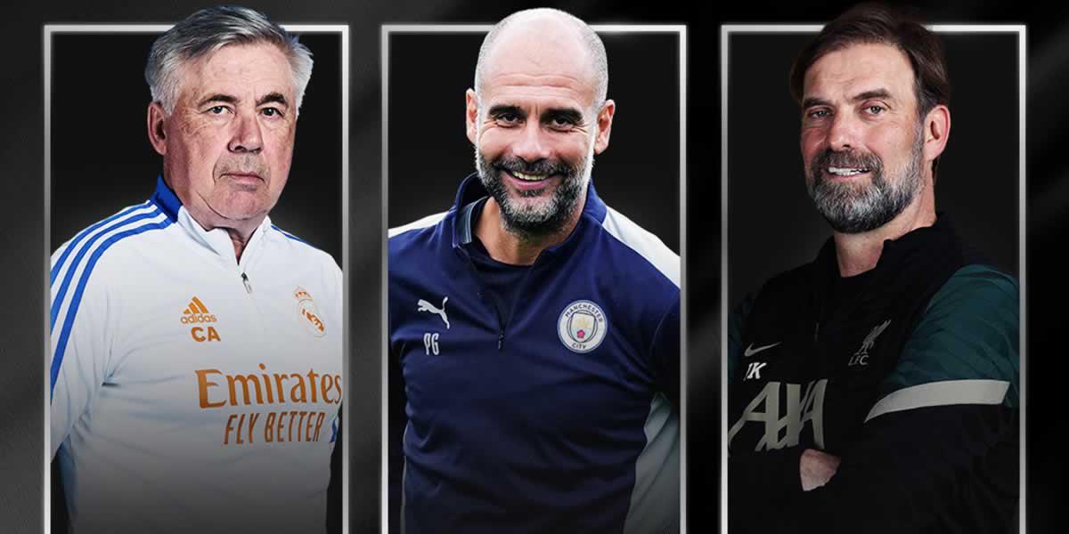 Ancelottti, Guardiola y Klopp, optan al Entrenador del Año de la UEFA