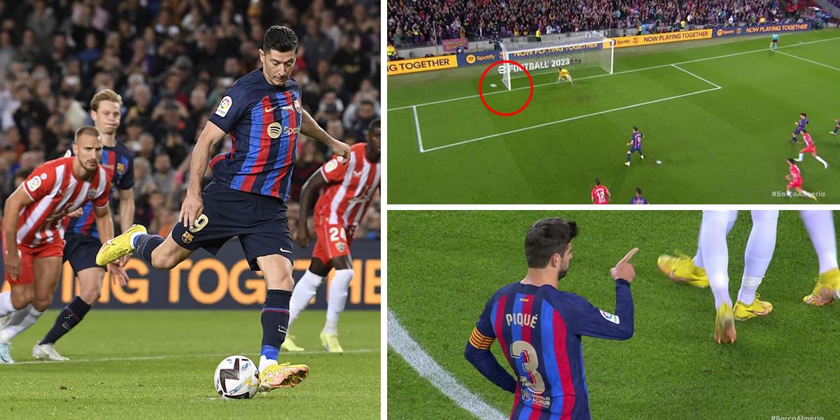 ¿Era para Piqué? Lewandowski tiró afuera un penal en la despedida de Gerard en el Camp Nou