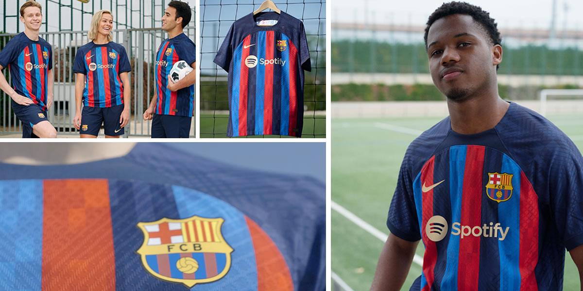 El FC Barcelona presentó su nueva camiseta para la temporada 2022-23, con un diseño retro y nuevos patrocinadores.