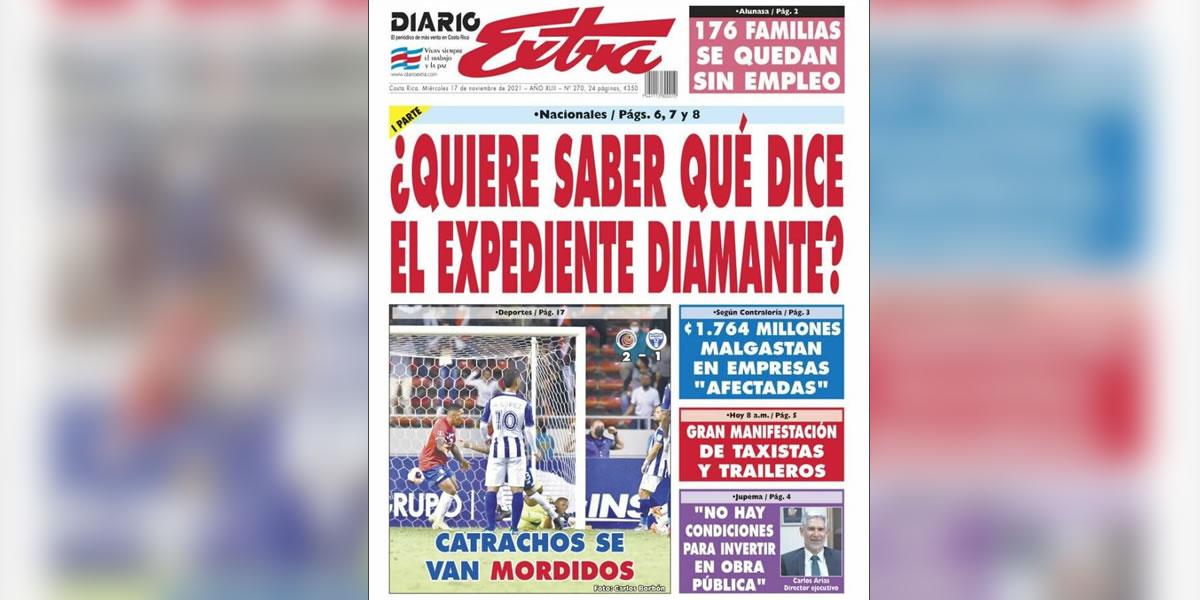 Diario Extra (Costa Rica) - “Catrachos se van mordidos”.