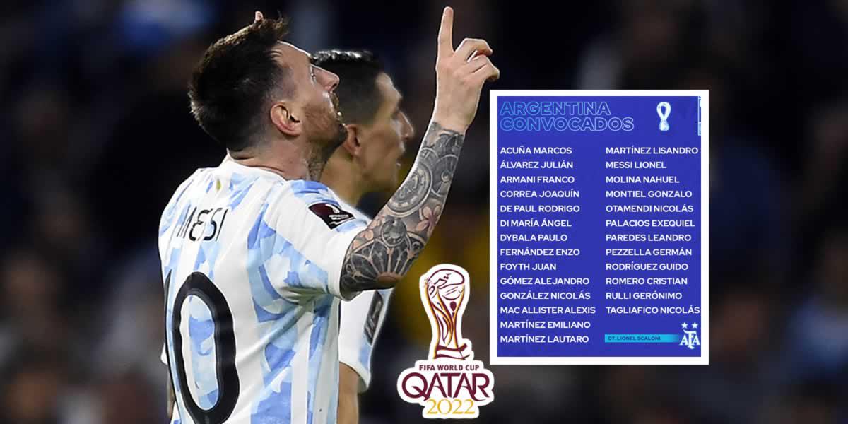 Messi al frente: la convocatoria de Argentina para el Mundial de Qatar-2022