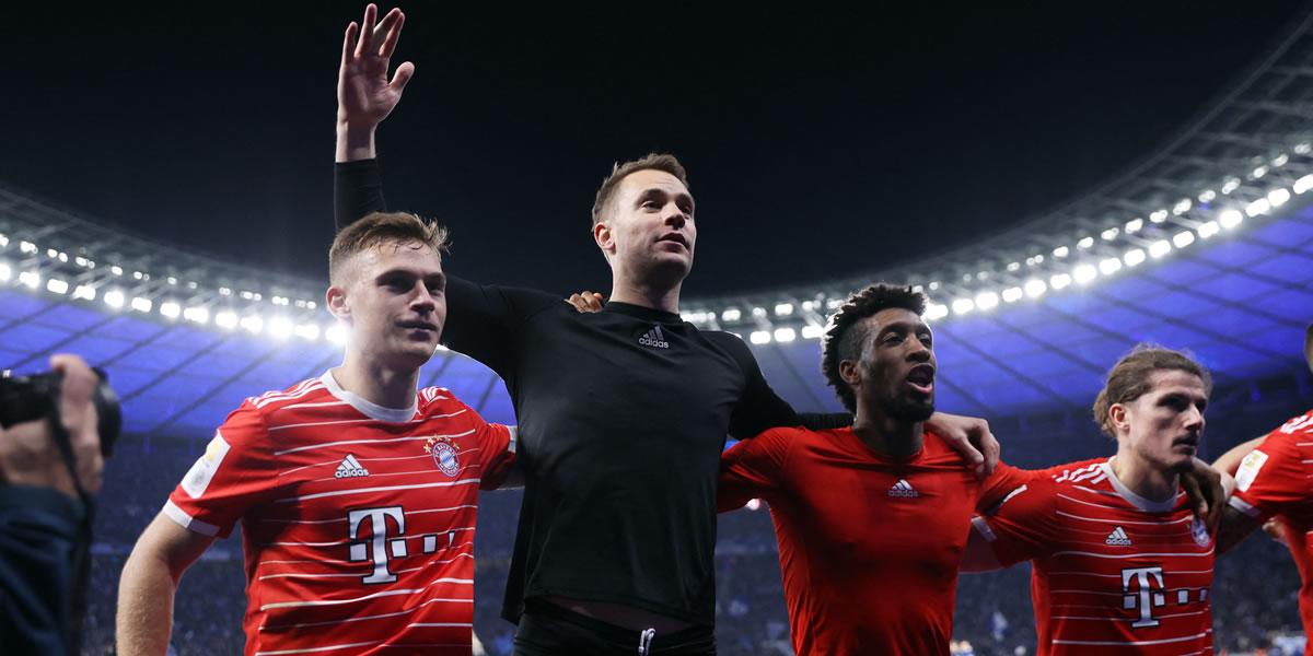 El Bayern, líder provisional de la Bundesliga en el regreso de Neuer y tras ganar al Hertha Berlín