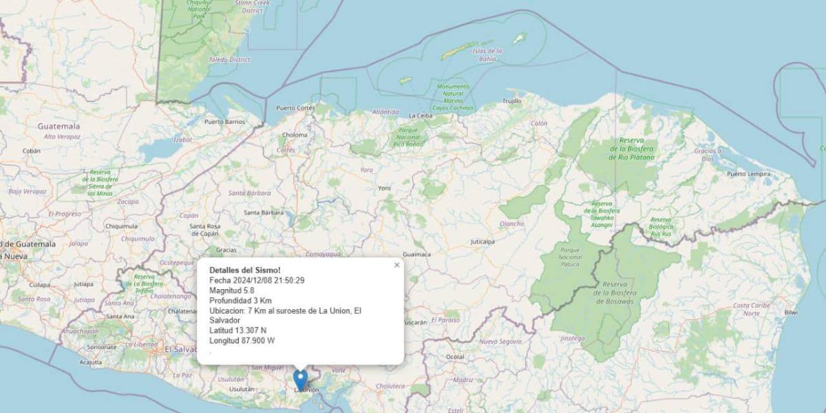 Temblor de 5,8 en Honduras; Copeco espera réplicas