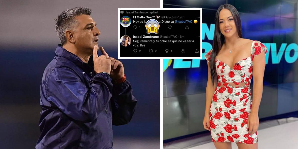 Isabel Zambrano pone en su lugar a un vulgar usuario de Twitter que le mencionó a Diego Vázquez