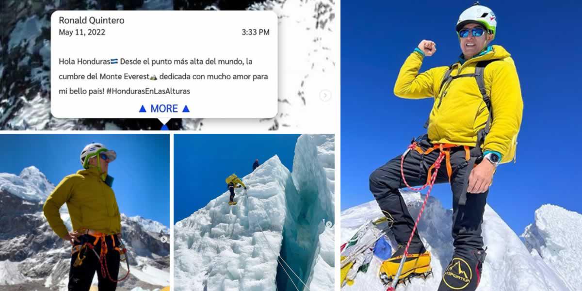 Ronald Quintero se convirtió en el primer hondureño que logró llegar a la cima del Monte Everest