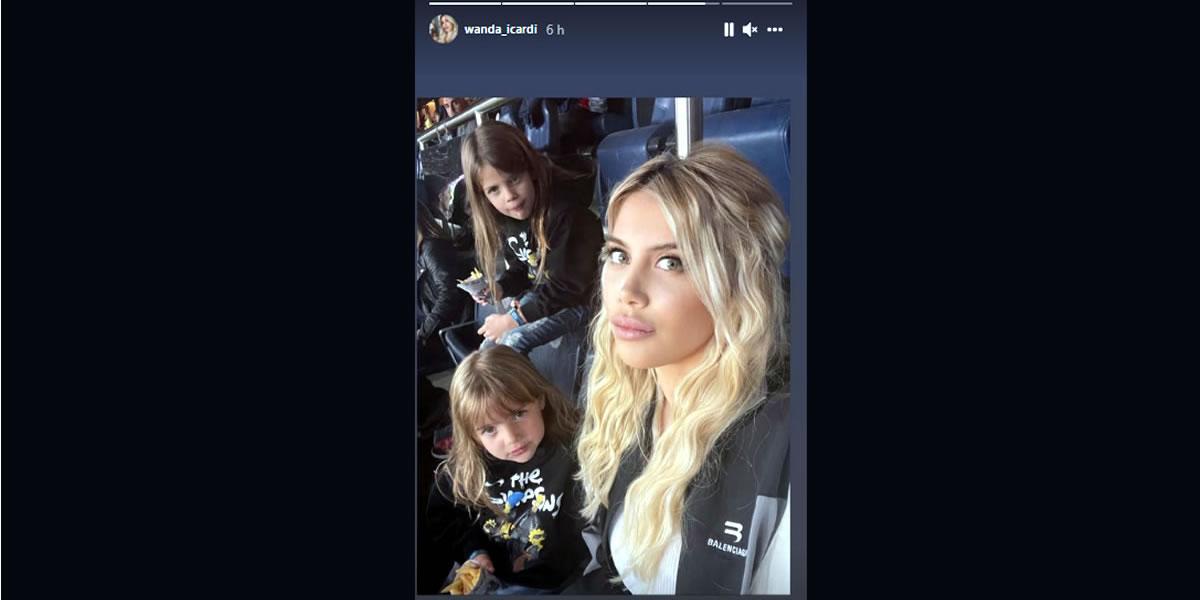 Wanda Nara estuvo el viernes en el palco del Parque de los Príncipes viendo del partido de Mauro Icardi con el PSG ante el Angers.