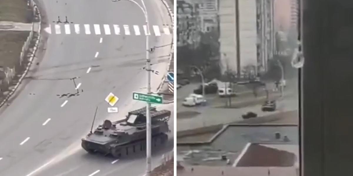 Video impactante: tanque ruso pasó por encima de un carro con una persona dentro en Ucrania