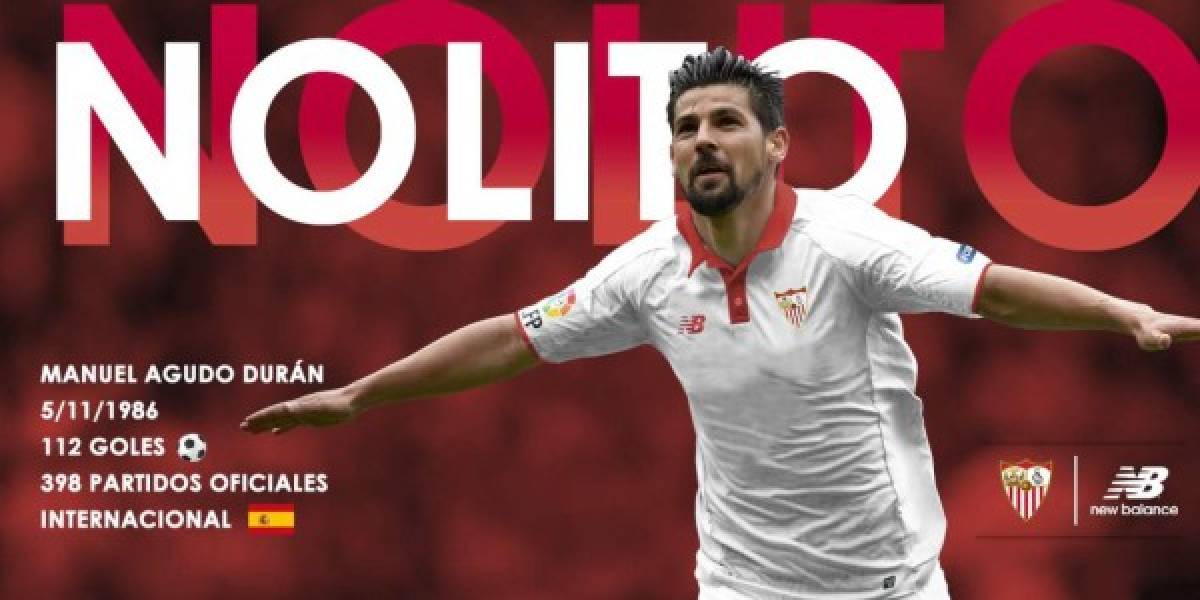 Oficial: El mediocampista español Nolito es nuevo jugador del Sevilla,llega procedente del Manchester City.