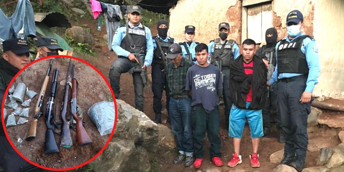 Caen tres miembros de banda “Los López” con armas y plantación de marihuana