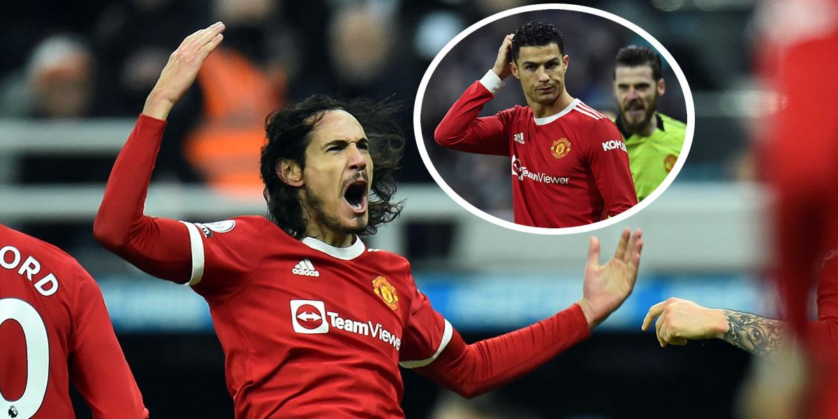 Cavani salva al Manchester United en su visita al Newcastle y Cristiano desaparecido