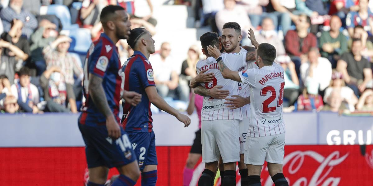 Sevilla se consolida en puestos de Champions y hunde más al Levante en el descenso