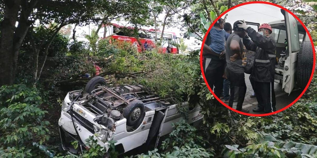 Migrantes haitianos y cubanos heridos en accidente de bus en Copán