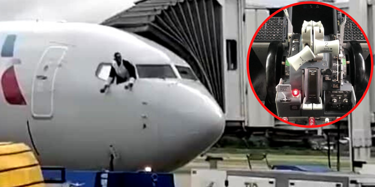 Hombre ingresa a cabina de avión antes de despegar en aeropuerto Villeda Morales