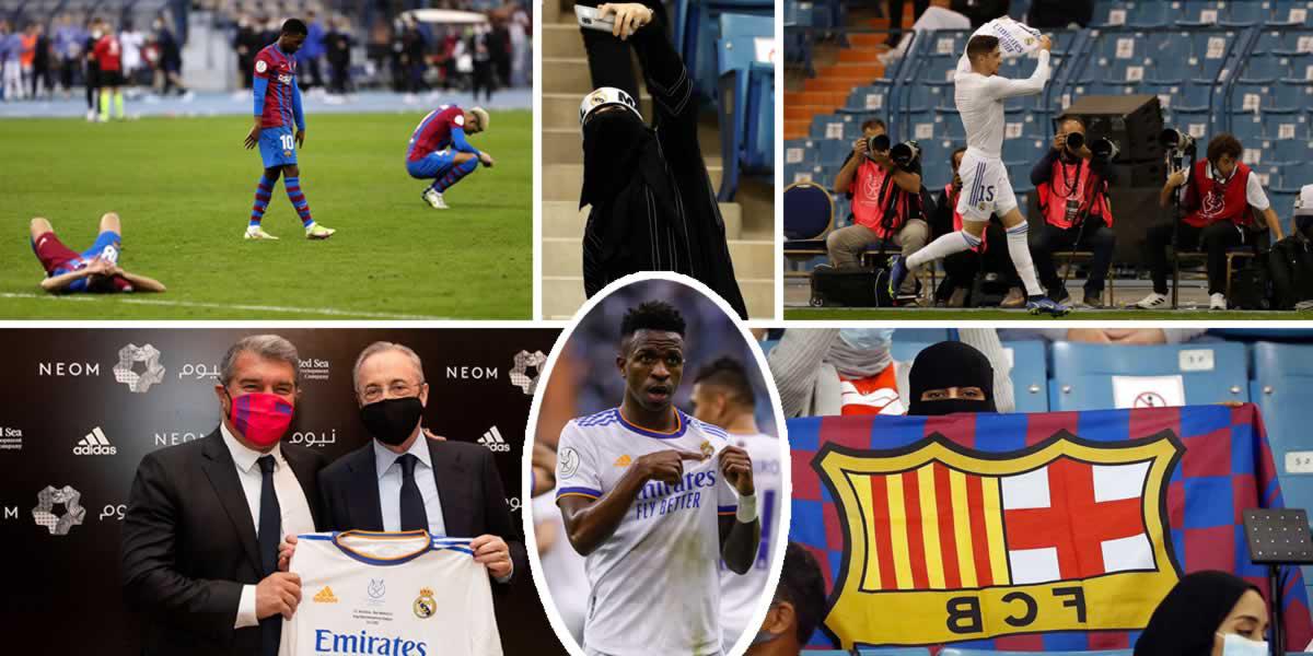 Fotos: El gesto del héroe Fede Valvarde, la vestimenta de las mujeres en el estadio de Riad y la tristeza del Barça