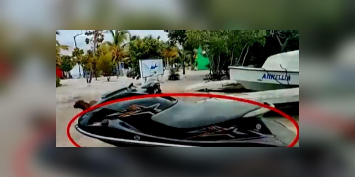 Jet ski utilizada por Angie Peña.