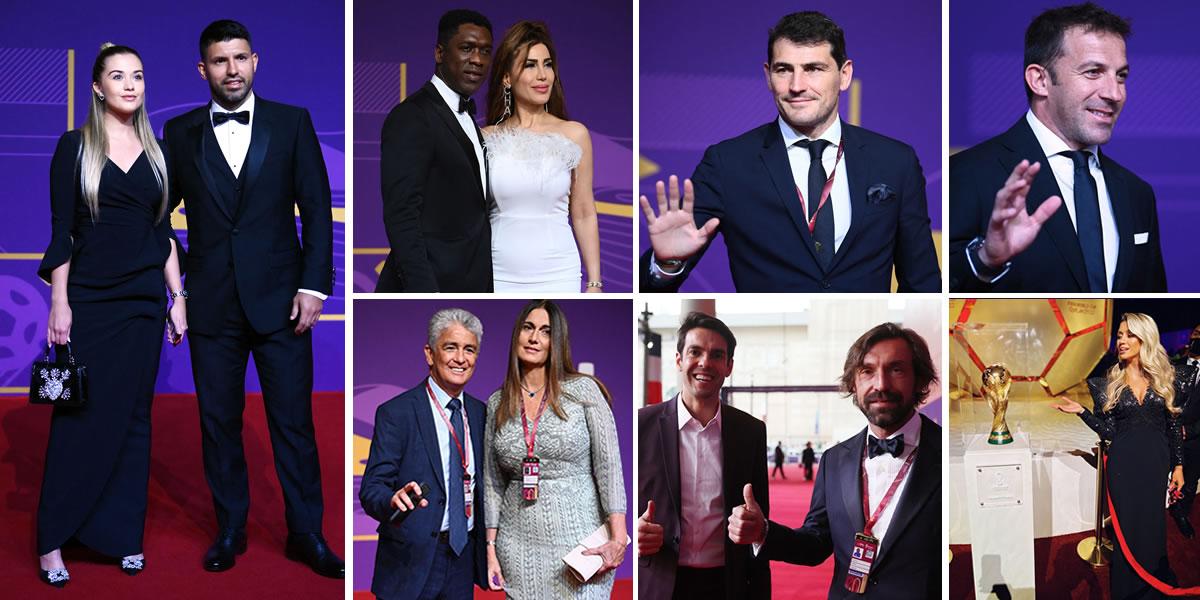 La alfombra roja del sorteo del Mundial de Qatar 2022 se llenó de estrellas del fútbol en Doha.