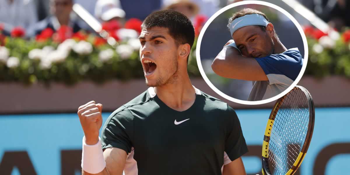 Carlos Alcaraz superó a su ídolo Rafa Nadal para pasar a semis del Mutua Madrid Open