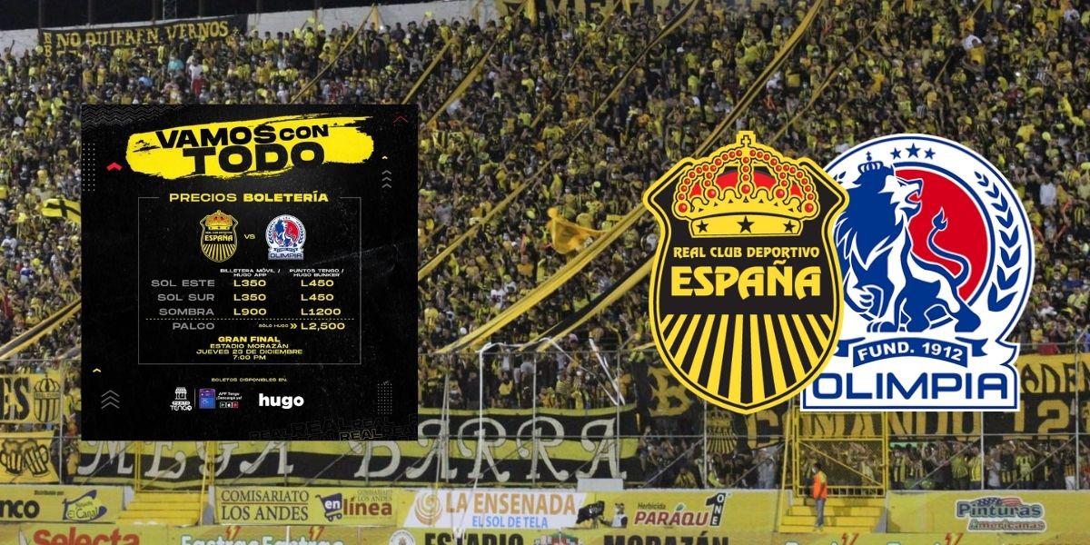 Real España anuncia precios oficiales de boletería para la final de vuelta