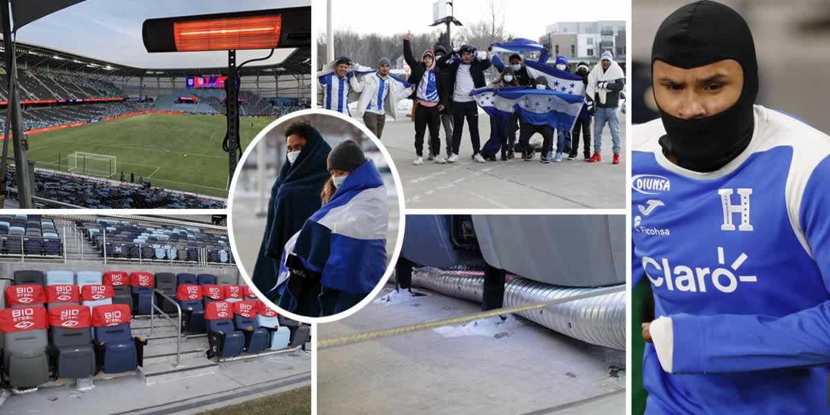 La Selección de Honduras afronta el partido más helado de la historia contra Estados Unidos en el estadio Allianz Field de Minnesota y cuenta con el apoyo de aficionados. Las imágenes de como se vive el terrible frío.