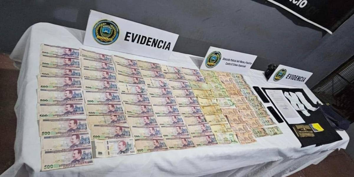 Evidencia de lo que se le capturó a la fémina vinculada con el lavado de activos.