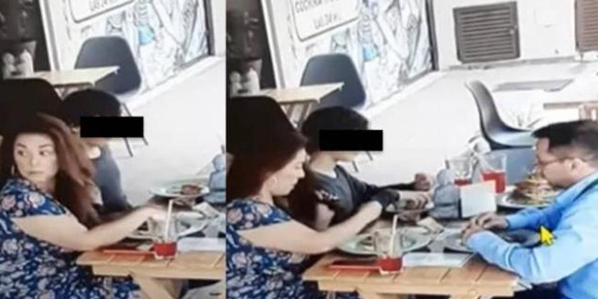 Video viral: graban a una familia metiendo pelos en su comida para no pagar