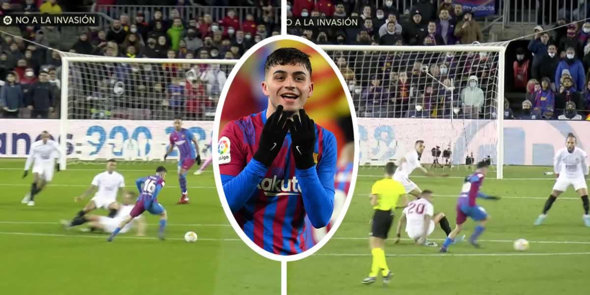 ¡Qué maravilla! Pedri se luce con un brutal golazo para liquidar al Sevilla