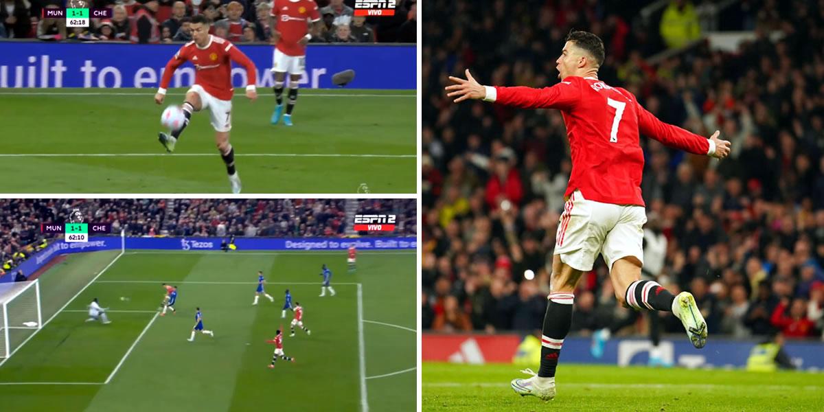 ¡Control y definición! El golazo de Cristiano Ronaldo para salvar al Manchester United ante Chelsea