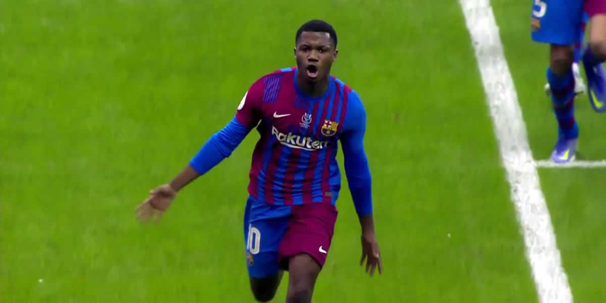 ¡El 10 del Barça! Ansu Fati vuelve dos meses después y anota al Real Madrid en la Supercopa