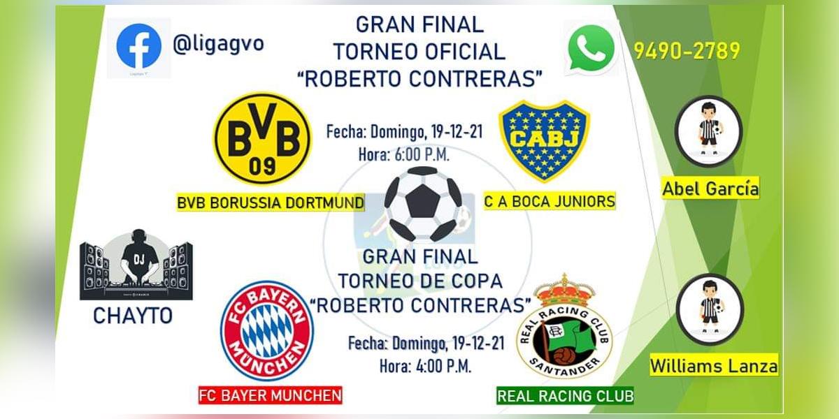 Gran final del Torneo Roberto Contreras se juega este domingo