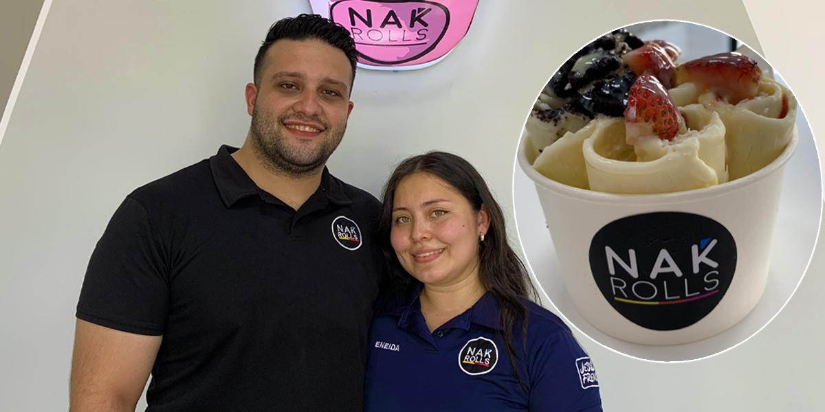 Pareja enamora a San Pedro Sula con sus deliciosos helados “Nak Rolls”